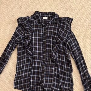 Abound Navy and White Plaid Shirt